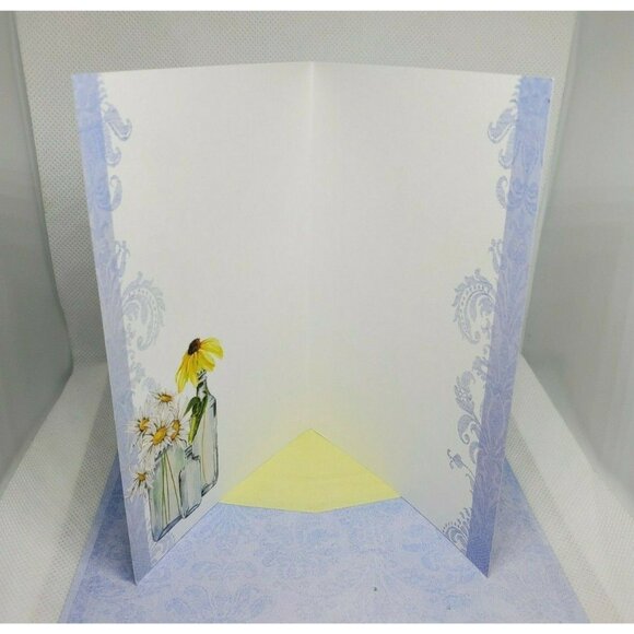 Just A Note Yellow Floral Daisy Graphics Greeting Card With Matching Envelope - Picture 7 of 9